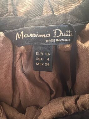 Massimo Dutti Brown Lined skirt with Black Tulle